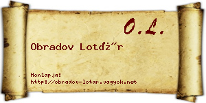 Obradov Lotár névjegykártya